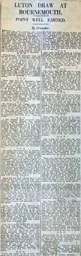 Match Report: Bournemouth vs Luton Town FC (2nd Feb 1929)