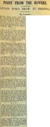 Match Report: Bristol Rovers vs Luton Town FC (16th Feb 1929)