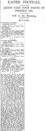 Match Report: Charlton Athletic vs Luton Town FC (29th Mar 1929)