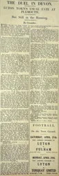 Match Report: Plymouth Argyle vs Luton Town FC (20th Apr 1929)
