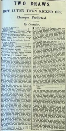 Match Report: Exeter City vs Luton Town FC (31st Aug 1929)