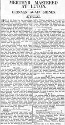 Match Report: Luton Town FC vs Merthyr Town (2nd Nov 1929)