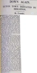 Match Report: Brighton & Hove Albion vs Luton Town FC (23rd Nov 1929)