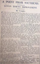 Match Report: Southend United vs Luton Town FC (4th Jan 1930)