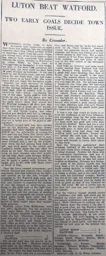 Match Report: Luton Town FC vs Watford (18th Jan 1930)