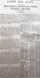 Match Report: Luton Town FC vs Brighton & Hove Albion (29th Mar 1930)