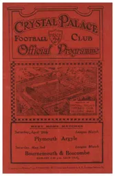 Programme: Crystal Palace vs Luton Town FC (21st Apr 1930)