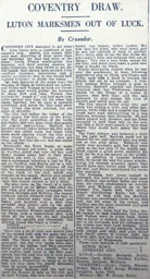 Match Report: Luton Town FC vs Coventry City (26th Apr 1930)