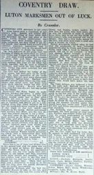 Match Report: Luton Town FC vs Coventry City (26th Apr 1930)
