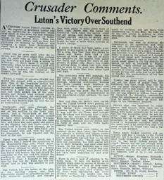 Match Report: Luton Town FC vs Southend United (13th Sep 1930)