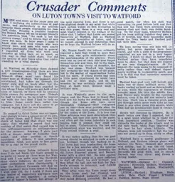 Match Report: Watford vs Luton Town FC (20th Sep 1930)