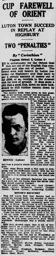 Match Report: Luton Town FC vs Clapton Orient (4th Dec 1930)