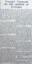 Match Report: Watford vs Luton Town FC (13th Dec 1930)