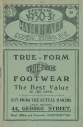 Programme: Luton Town FC vs Coventry City (14th Mar 1931)