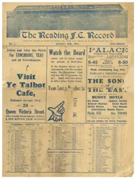 Programme: Reading vs Luton Town FC (29th Aug 1931)