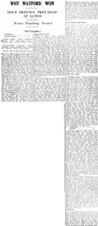 Match Report: Luton Town FC vs Watford (17th Oct 1931)