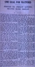 Match Report: Luton Town FC vs Watford (17th Oct 1931)