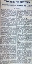 Match Report: Luton Town FC vs Bristol Rovers (14th Nov 1931)