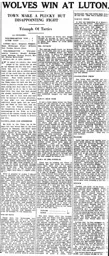 Match Report: Luton Town FC vs Wolverhampton Wanderers (9th Jan 1932)