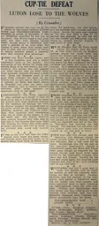 Match Report: Luton Town FC vs Wolverhampton Wanderers (9th Jan 1932)