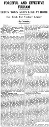 Match Report: Luton Town FC vs Fulham (23rd Jan 1932)