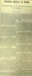 Match Report: Luton Town FC vs Fulham (23rd Jan 1932)