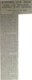 Match Report: Watford vs Luton Town FC (13th Apr 1932)