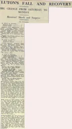 Match Report: Luton Town FC vs Clapton Orient (5th Sep 1932)