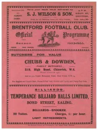 Programme: Brentford vs Luton Town FC (17th Sep 1932)