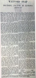 Match Report: Watford vs Luton Town FC (22nd Oct 1932)
