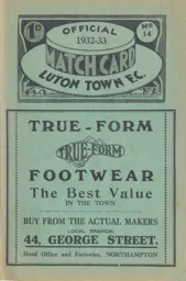 Programme: Luton Town FC vs Cardiff City (29th Oct 1932)