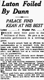 Match Report: Luton Town FC vs Crystal Palace (24th Dec 1932)