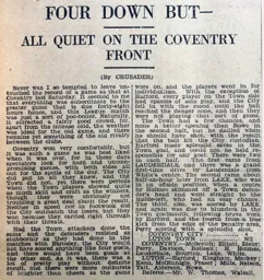 Match Report: Coventry City vs Luton Town FC (21st Jan 1933)