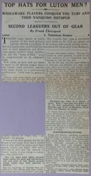 Match Report: Luton Town FC vs Tottenham Hotspur (28th Jan 1933)