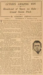 Match Report: Luton Town FC vs Tottenham Hotspur (28th Jan 1933)