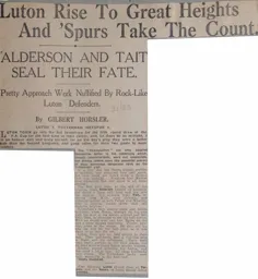Match Report: Luton Town FC vs Tottenham Hotspur (28th Jan 1933)