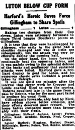 Match Report: Gillingham vs Luton Town FC (22nd Feb 1933)