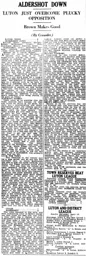 Match Report: Luton Town FC vs Aldershot (15th Apr 1933)