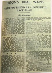 Match Report: Luton Town FC vs Southend United (29th Apr 1933)