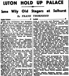 Match Report: Crystal Palace vs Luton Town FC (13th Sep 1933)