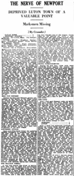 Match Report: Luton Town FC vs Newport County (16th Sep 1933)