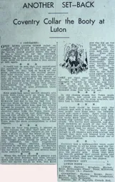 Match Report: Luton Town FC vs Coventry City (4th Nov 1933)