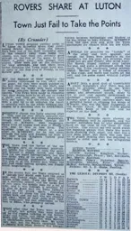 Match Report: Luton Town FC vs Bristol Rovers (18th Nov 1933)