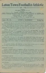 Programme: Luton Town FC vs Aldershot (26th Dec 1933)
