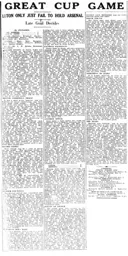 Match Report: Luton Town FC vs Arsenal (13th Jan 1934)