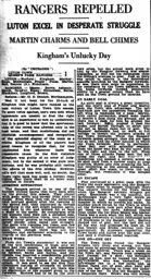 Match Report: Luton Town FC vs Queens Park Rangers (20th Jan 1934)