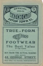Programme: Luton Town FC vs Norwich City (3rd Feb 1934)