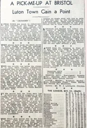 Match Report: Bristol City vs Luton Town FC (10th Feb 1934)