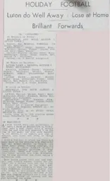 Match Report: Brighton & Hove Albion vs Luton Town FC (30th Mar 1934)