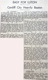 Match Report: Cardiff City vs Luton Town FC (28th Apr 1934)